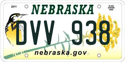 NE license plate DVV938
