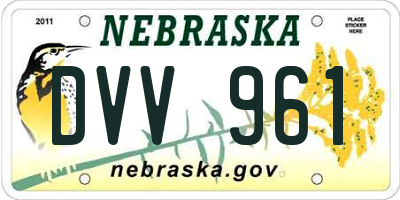 NE license plate DVV961