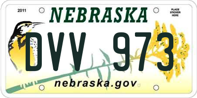 NE license plate DVV973