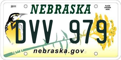 NE license plate DVV979