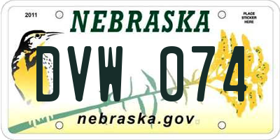 NE license plate DVW074