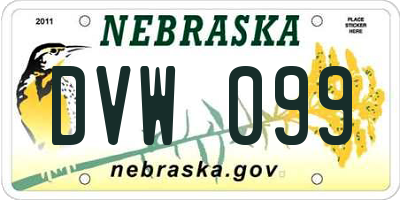 NE license plate DVW099
