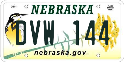 NE license plate DVW144