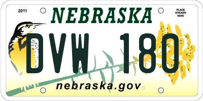 NE license plate DVW180