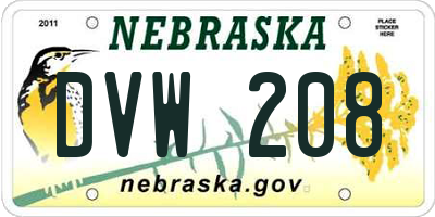 NE license plate DVW208