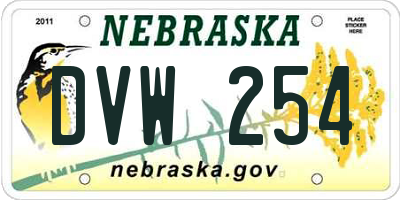 NE license plate DVW254