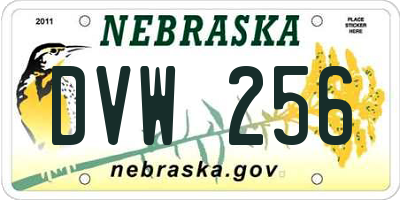 NE license plate DVW256