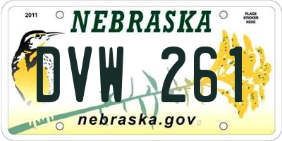 NE license plate DVW261