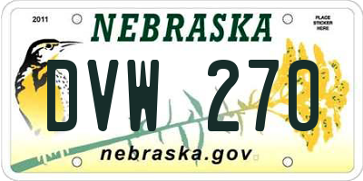 NE license plate DVW270