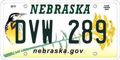 NE license plate DVW289