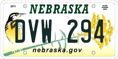 NE license plate DVW294