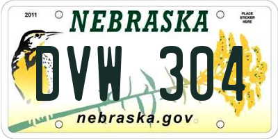 NE license plate DVW304