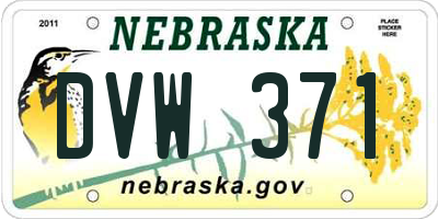 NE license plate DVW371