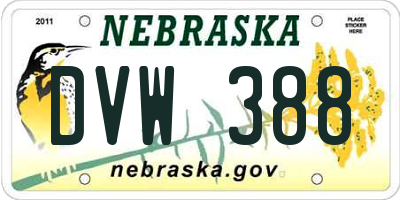 NE license plate DVW388