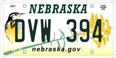 NE license plate DVW394