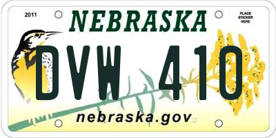 NE license plate DVW410