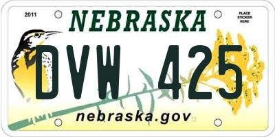 NE license plate DVW425