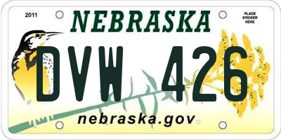NE license plate DVW426