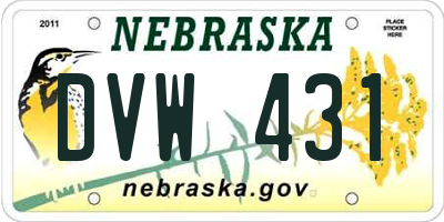 NE license plate DVW431