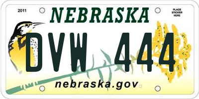 NE license plate DVW444