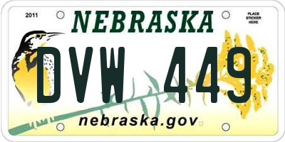 NE license plate DVW449
