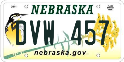 NE license plate DVW457