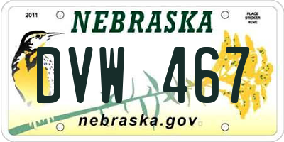 NE license plate DVW467