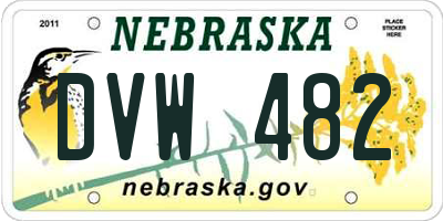 NE license plate DVW482