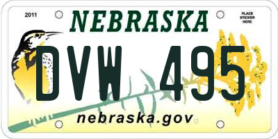 NE license plate DVW495