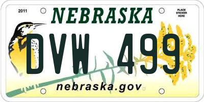 NE license plate DVW499