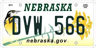NE license plate DVW566