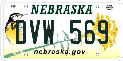 NE license plate DVW569