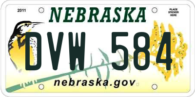 NE license plate DVW584
