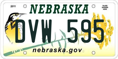 NE license plate DVW595