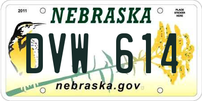 NE license plate DVW614