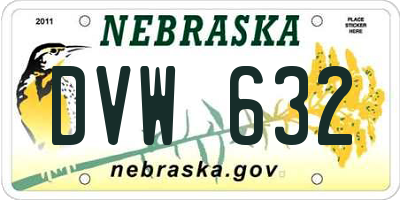 NE license plate DVW632