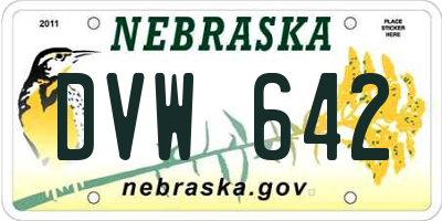 NE license plate DVW642