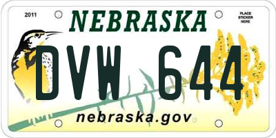 NE license plate DVW644