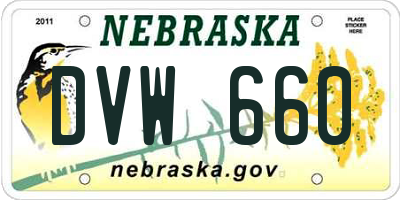 NE license plate DVW660