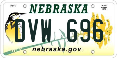 NE license plate DVW696