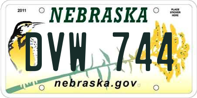 NE license plate DVW744