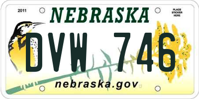 NE license plate DVW746