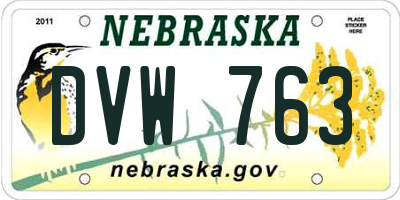 NE license plate DVW763