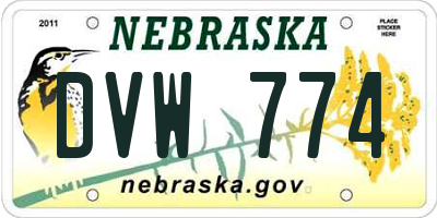 NE license plate DVW774