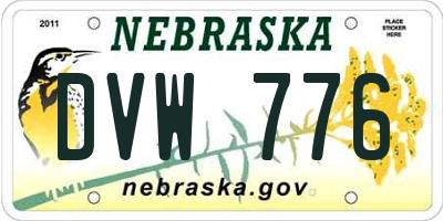 NE license plate DVW776