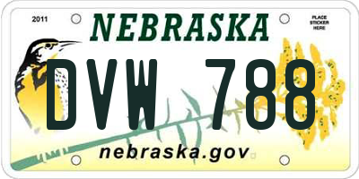 NE license plate DVW788