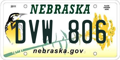 NE license plate DVW806