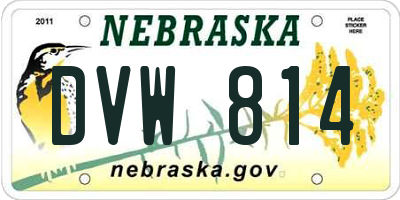 NE license plate DVW814