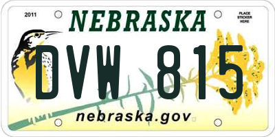 NE license plate DVW815