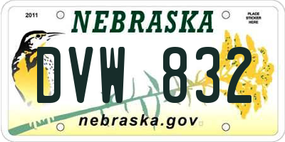 NE license plate DVW832